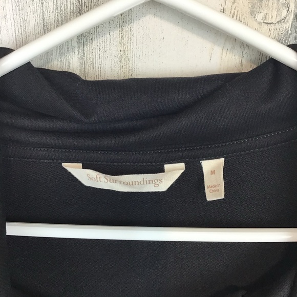 Soft Surroundings Womens Kassidy Pullover Cowl Neck Black Size M Top Button - Picture 2 of 8